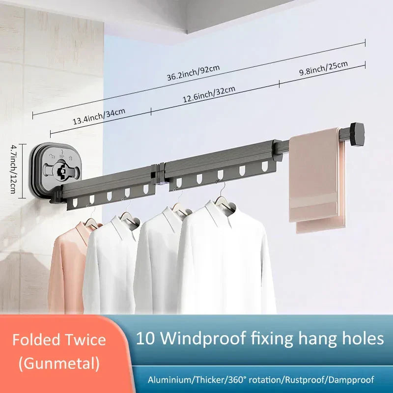 Avelena | WallDry Flex – Faltbarer wandmontierter Wäschetrockner für platzsparende Wäsche