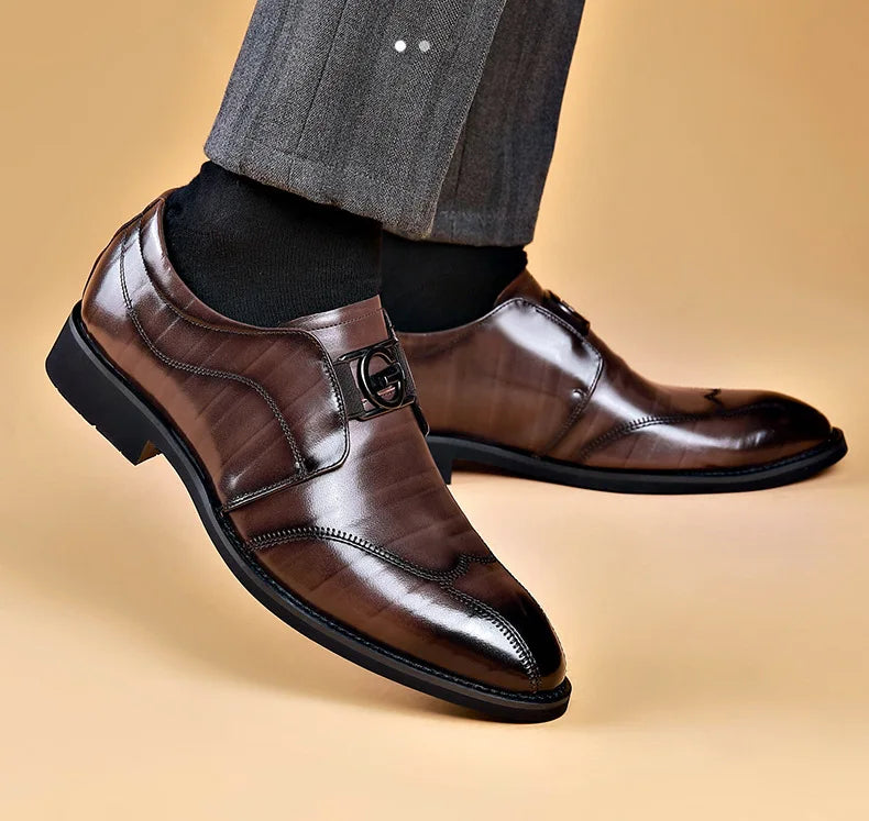 Avelena | Herren Leder Schuhe Stilvolle Herren Schuhe Spitz Oxford Hochzeit Leder Herren Dress Schuhe Gentleman Büro Mann Schuh