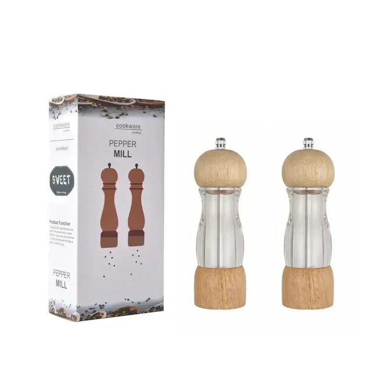 Avelena | Pfeffermühle und Salzmühle Set aus Holz und Glas – Stilvolle Gewürzmühlen für die Küche