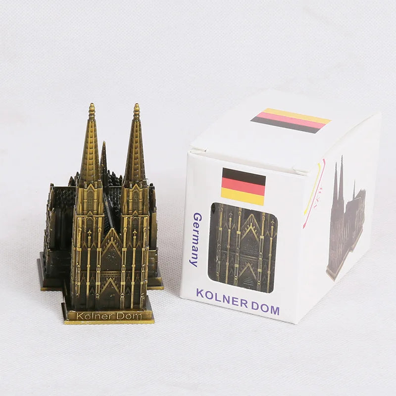 Avelena | Cologne Cathedral Model Metal Antique Bronze Germany Kölner Dom Building Figurine World Famous Landmark Architecture Decoration