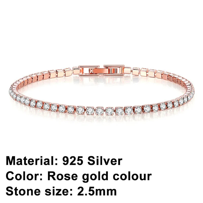 Avelena | Tennis-Armband – Glänzen Sie mit Attitüde: Eleganz aus Sterlingsilber und Hip-Hop-Flair!