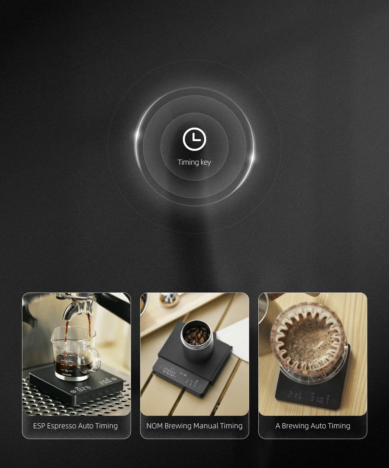 Avelena | SearchPean Tiny/Tiny2s Espresso-Kaffee-Küchenwaage, Mini-Smart-Timer, USB, 2 kg/0,1 gg/oz/ml, kostenloser Versand, Geschenk für Mann und Frau