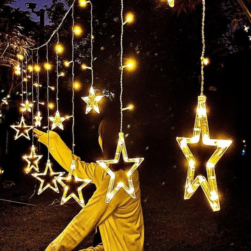 Avelena | Solar Moon Star Lampe LED Lichterkette Dekoration