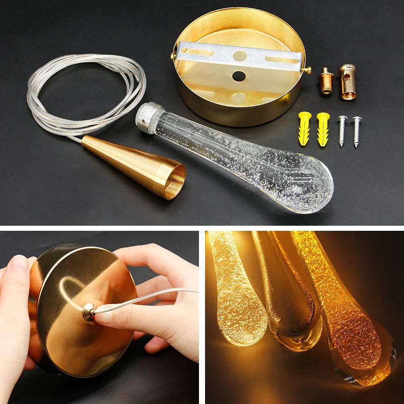 Avelena | Kristall LED Pendelleuchten: Perfekt für Schlafzimmer, Esszimmer, Bar - Wassertropfen-Kronleuchter, Treppenlampe für die Innenraumdekoration