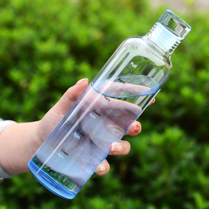 Avelena | Zeit-Skalen hitzebeständige Glas Wasserflasche