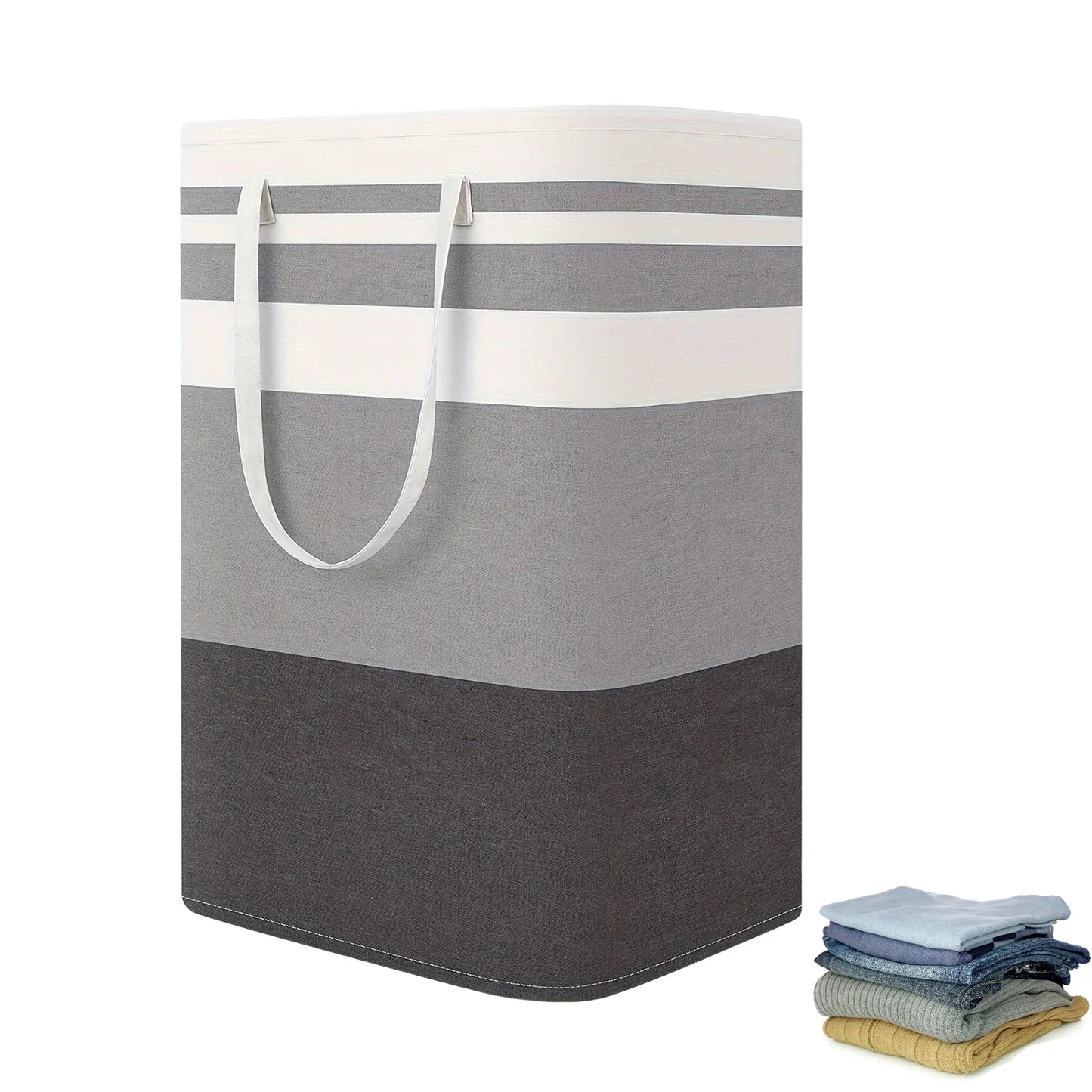 Avelena | 75L Große Wäschekorb mit Griffen & Zusammenklappbarem Design – Solen