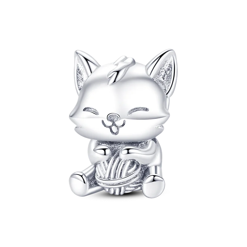 Avelena | 925 Silber Goldener Leopard Charms Perlen Bunte Chamäleon Nashorn Löwe Skarabäus Katze Anhänger Passend für Original Pandora Armband Schmuck