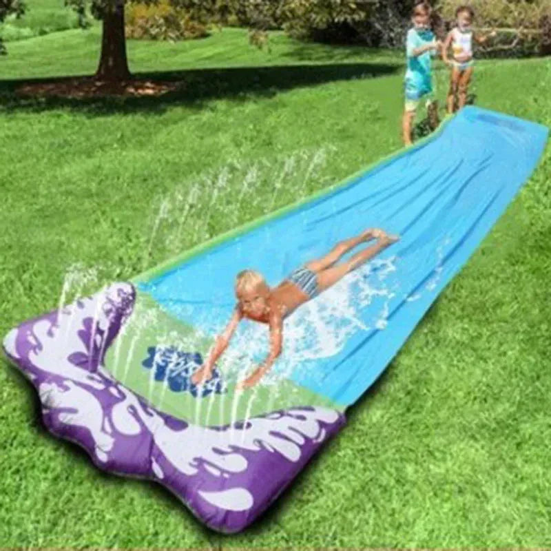 Avelena | SplashGlide Wasserrutsche | Mit Sprinkler & Rutschboards | Aufblasbar | Für Garten & Sommer