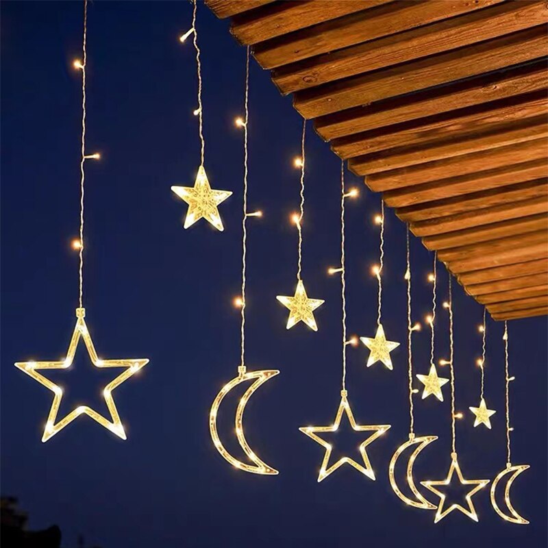 Avelena | Solar Moon Star Lampe LED Lichterkette Dekoration