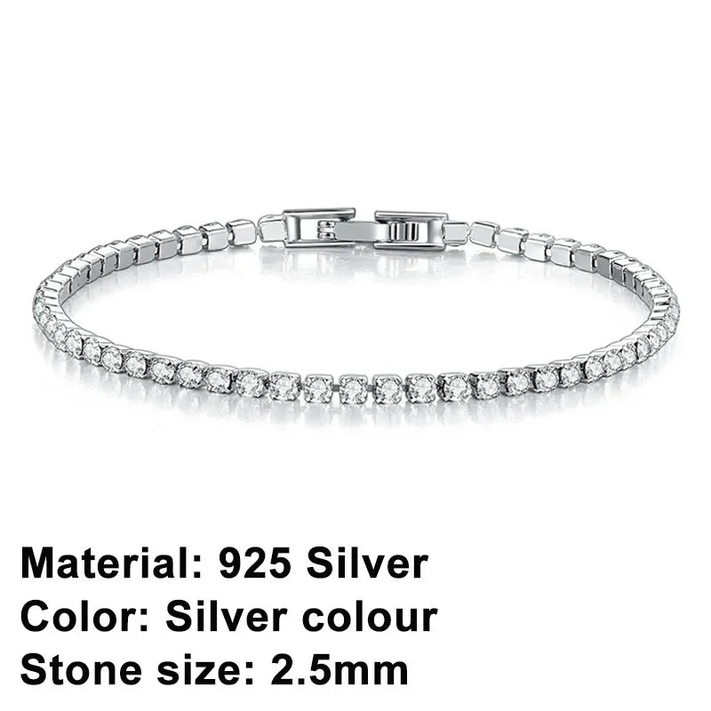 Avelena | Tennis-Armband – Glänzen Sie mit Attitüde: Eleganz aus Sterlingsilber und Hip-Hop-Flair!
