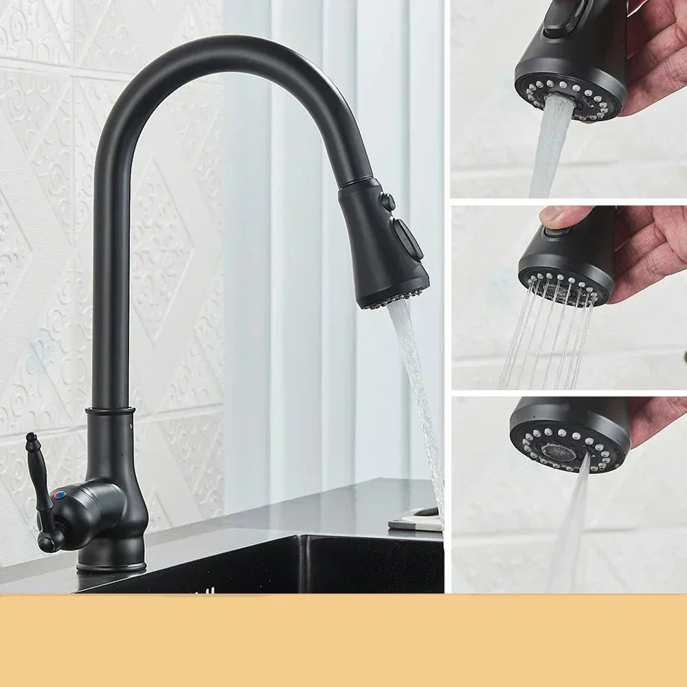 Avelena | VintageTap Antiks Messing Küchentechnik – Retro Stil Mischbatterie mit schwenkbarem Auslauf