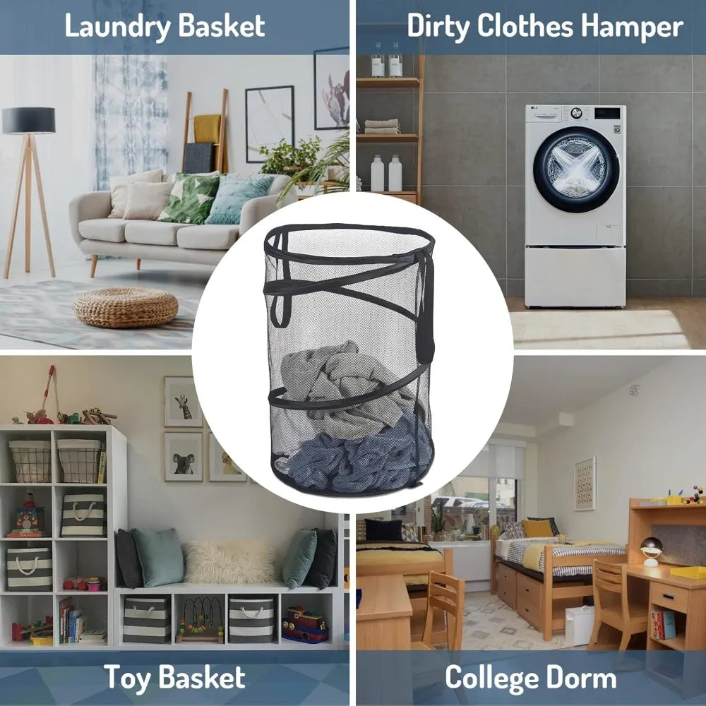 Avelena | AirFold Hamper | Faltbarer Wäschekorb | Atmungsaktiv & Tragbar | Für Bad & Schlafzimmer