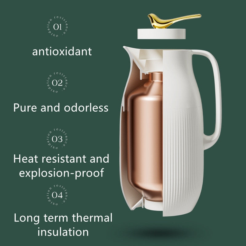 Avelena | ThermoMax | Große Minimalistische Isolierte Edelstahlflasche – Doppelwandige Thermoskanne