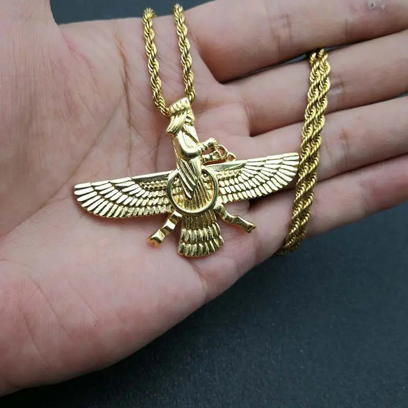 Avelena | Zoroastrische Faravahar / Ahura Mazda Anhänger Halsketten