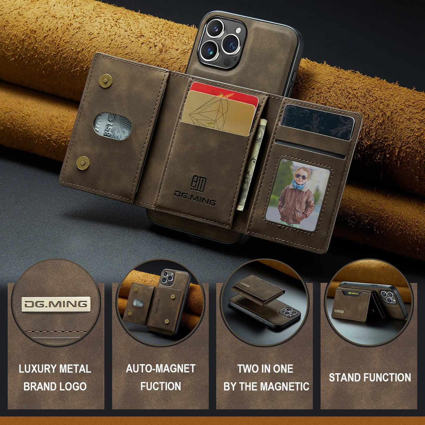 Avelena | 2-in-1-iPhone-Hülle mit abnehmbarer Brieftasche