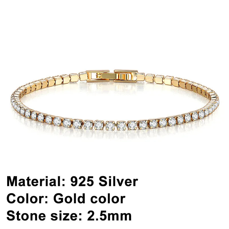Avelena | Tennis-Armband – Glänzen Sie mit Attitüde: Eleganz aus Sterlingsilber und Hip-Hop-Flair!
