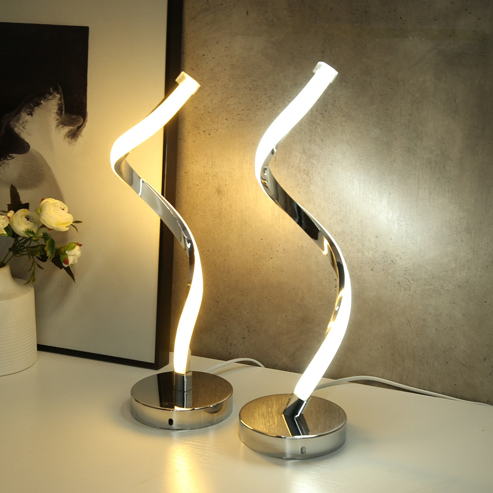 Avelena | SpiralGlow – LED Schreibtischlampe mit Spiraldesign für das Schlafzimmer