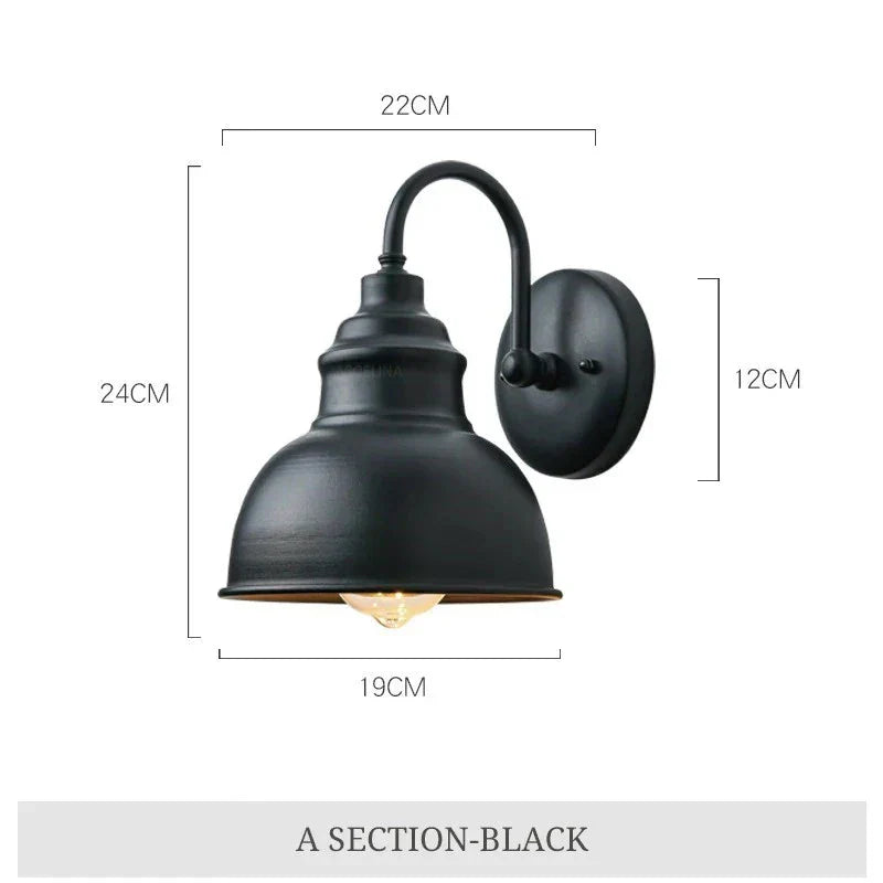 Avelena | Wasserdichte Retro Außen Garten Veranda Wandlampe: Vintage Eisen Wandleuchte für Gang, Treppe, Innenhof, Balkon, Villa