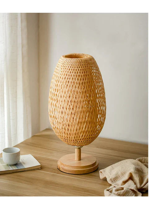 Avelena | Rattanlampe - Stufenlos dimmbare Korblampe für Schlafzimmer- und Wohnzimmerdekoration