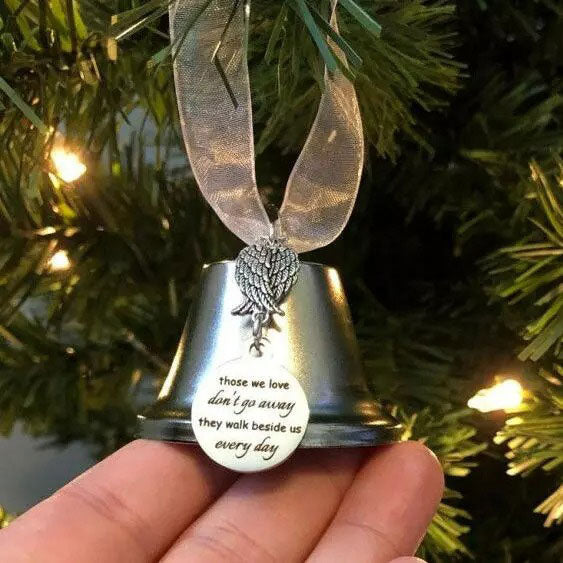 Avelena | 🎄Weihnachtsbaum-Gedenkornamente Engel Flügel Glockenanhänger hängende Dekoration
