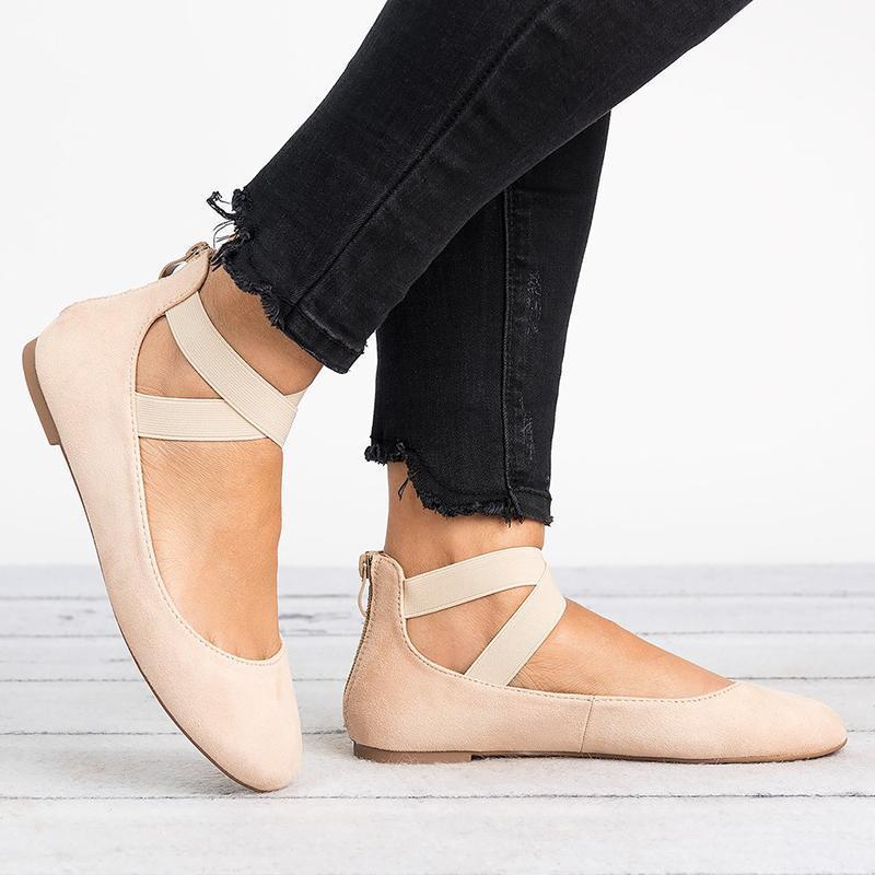 Avelena | Frauen Pu Nubuck Flache Freizeit Ballerina Schuhe