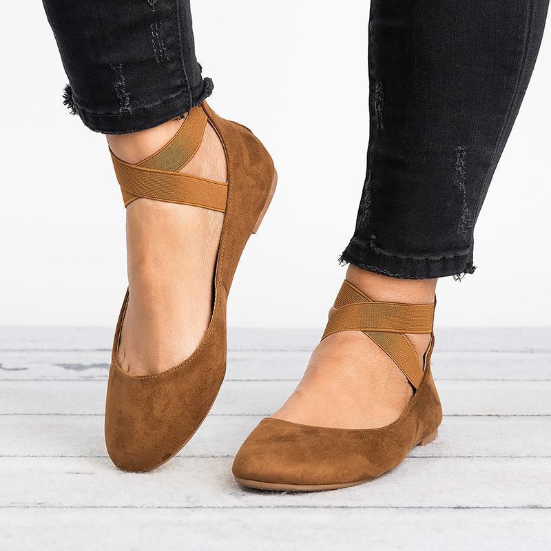 Avelena | Frauen Pu Nubuck Flache Freizeit Ballerina Schuhe