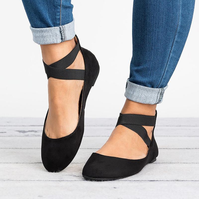 Avelena | Frauen Pu Nubuck Flache Freizeit Ballerina Schuhe