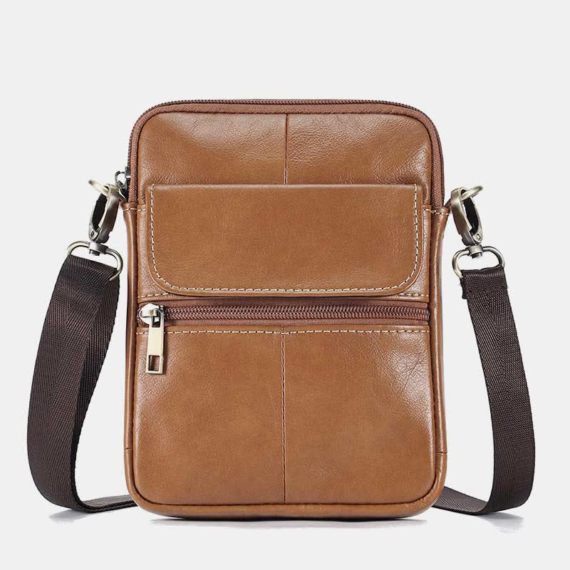 Avelena | Herren Kleine Echtleder Schultertasche – Kompakte Umhängetasche mit verstellbarem Riemen