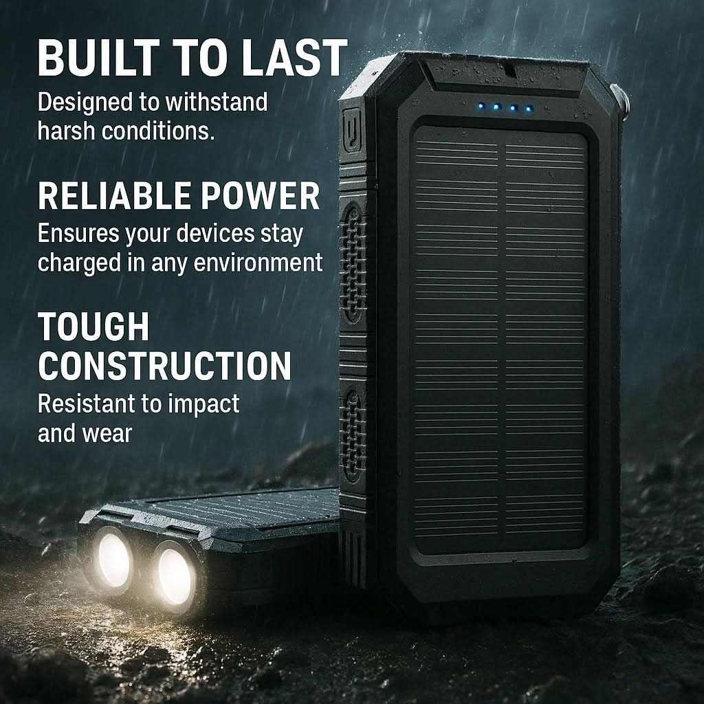 Avelena | Solar Powerbank mit 10000mAh für Outdoor & Abenteuer