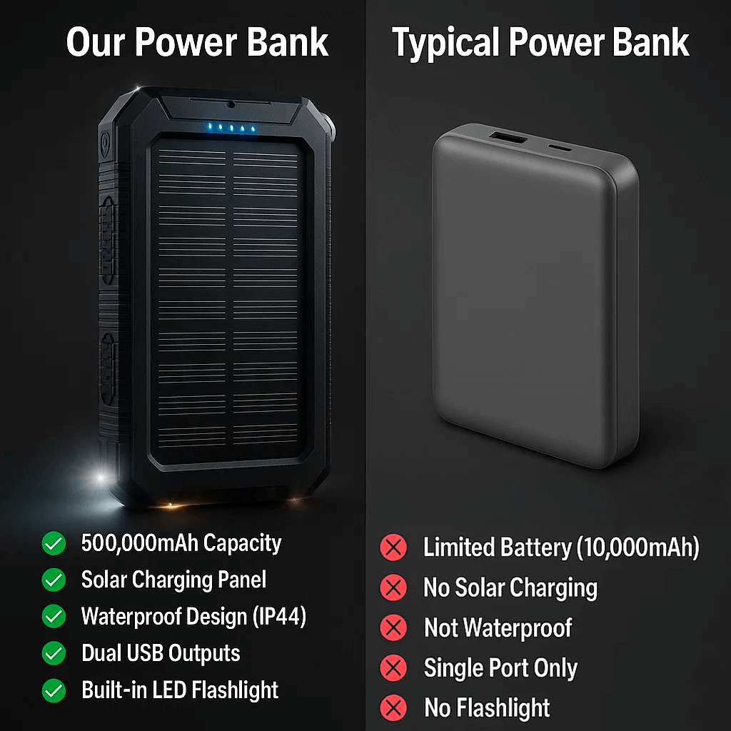 Avelena | Solar Powerbank mit 10000mAh für Outdoor & Abenteuer