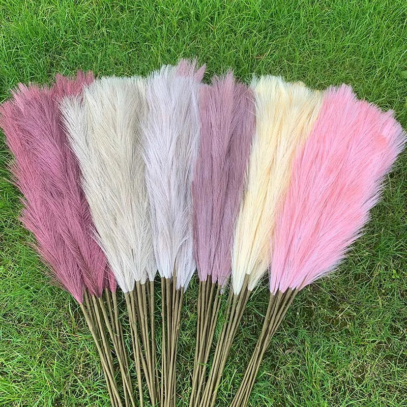 Avelena | 5 Stück 100 cm Künstliches Pampasgras Trockenrohr Blumenstrauß Hochzeitsfeier Dekoration Zuhause Raum DIY Künstliche Pflanzen Dekorationsbedarf