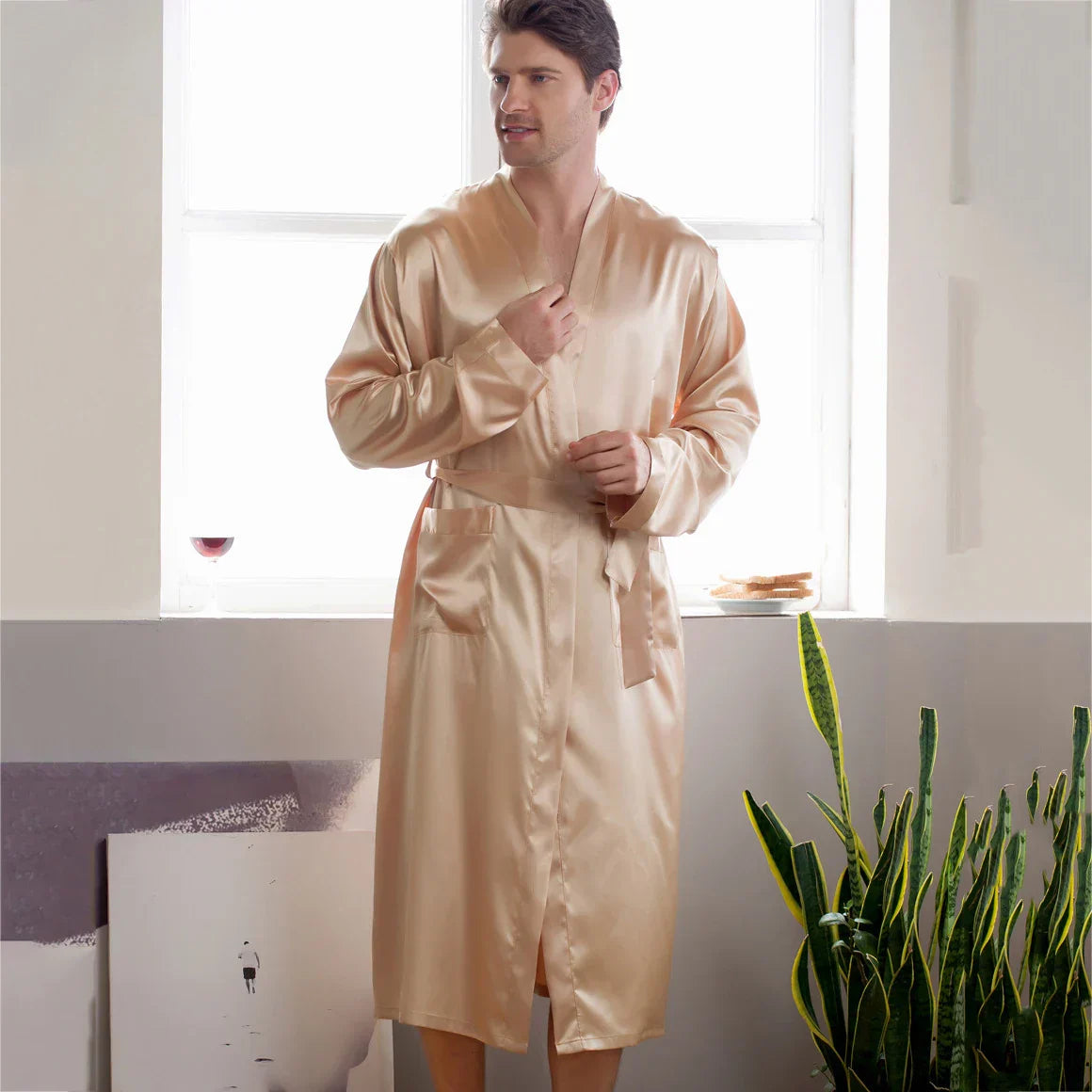 Avelena | RelaxWear Bademantel - Eleganter Satin-Bademantel für Komfort