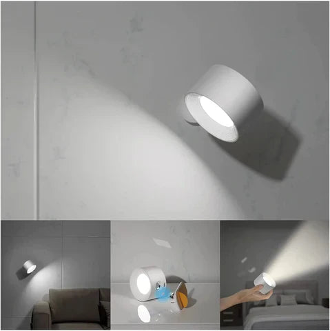 Avelena | Spotlight Kabellose Wandlampe - 360° Rotation, Dimmbar, Wiederaufladbare Wandlicht
