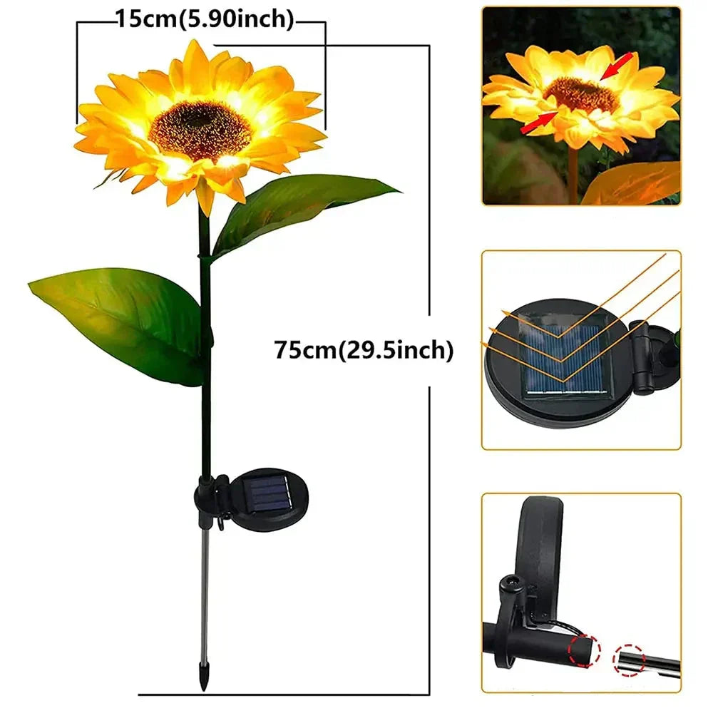 Avelena | Wasserdichte Solar-Sonnenblumenlampe für Garten & Terrasse