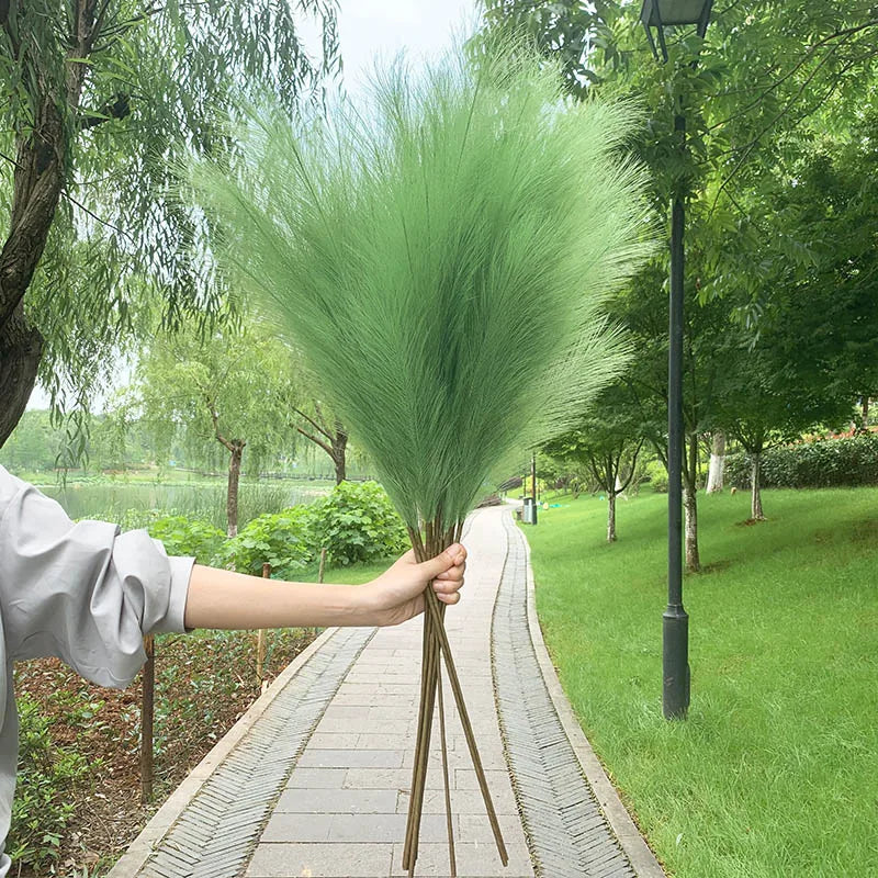 Avelena | 5 Stück 100 cm Künstliches Pampasgras Trockenrohr Blumenstrauß Hochzeitsfeier Dekoration Zuhause Raum DIY Künstliche Pflanzen Dekorationsbedarf