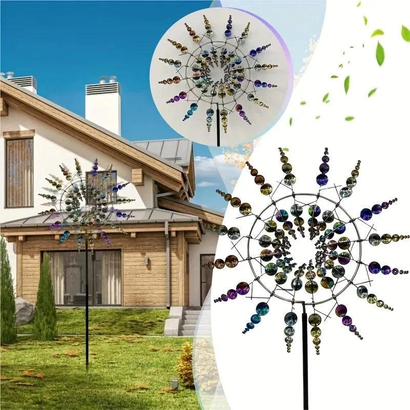 Avelena | Windmühle Spinner | Einzigartiges windbetriebenes Gartendekor aus Metall
