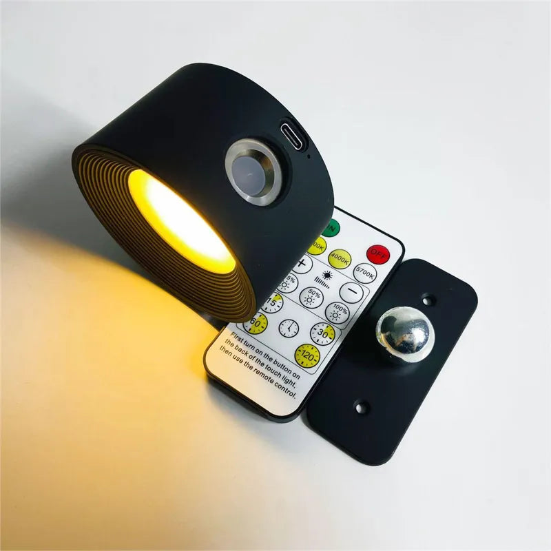 Avelena | Spotlight Kabellose Wandlampe - 360° Rotation, Dimmbar, Wiederaufladbare Wandlicht