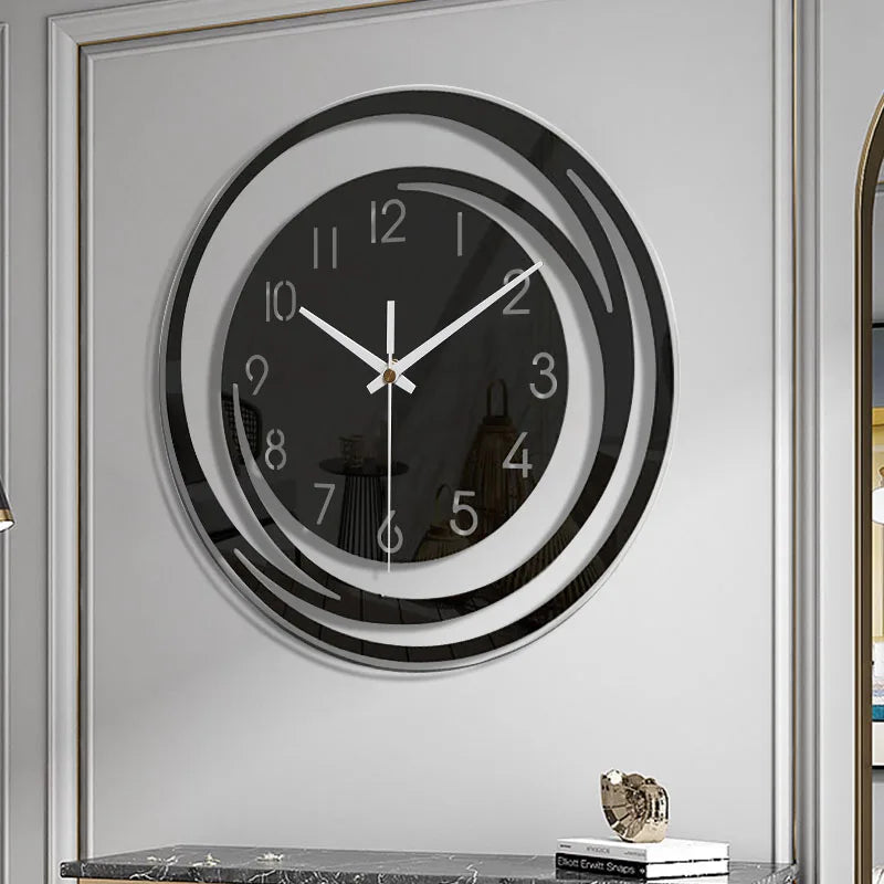 Avelena | Acryl Wanduhr - Skandinavisches Design - Schwarz - Uhr