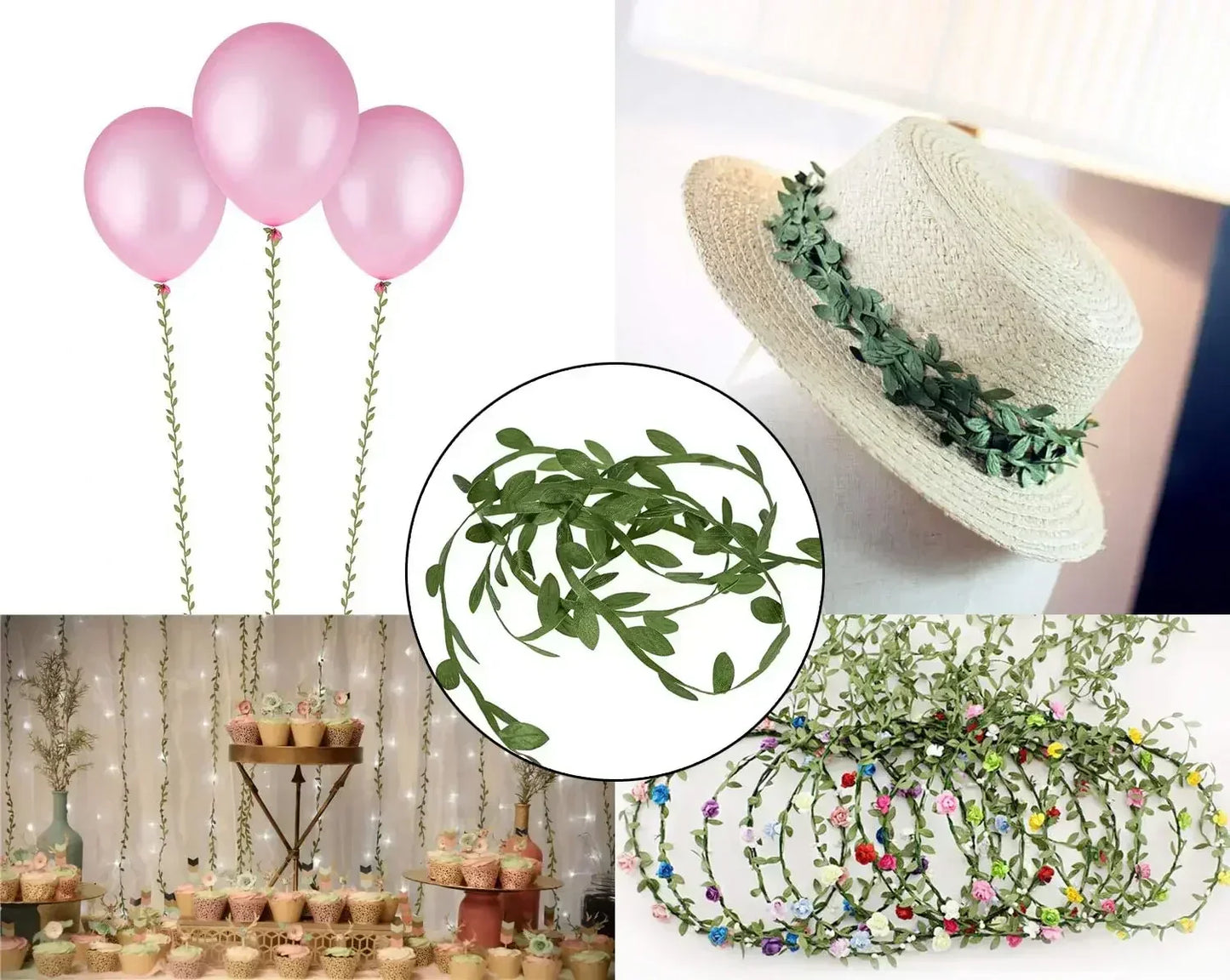 Avelena | Verdalisa Blattband | 10m Deko-Girlande | Naturgetreu & Vielseitig | Für DIY & Hochzeit