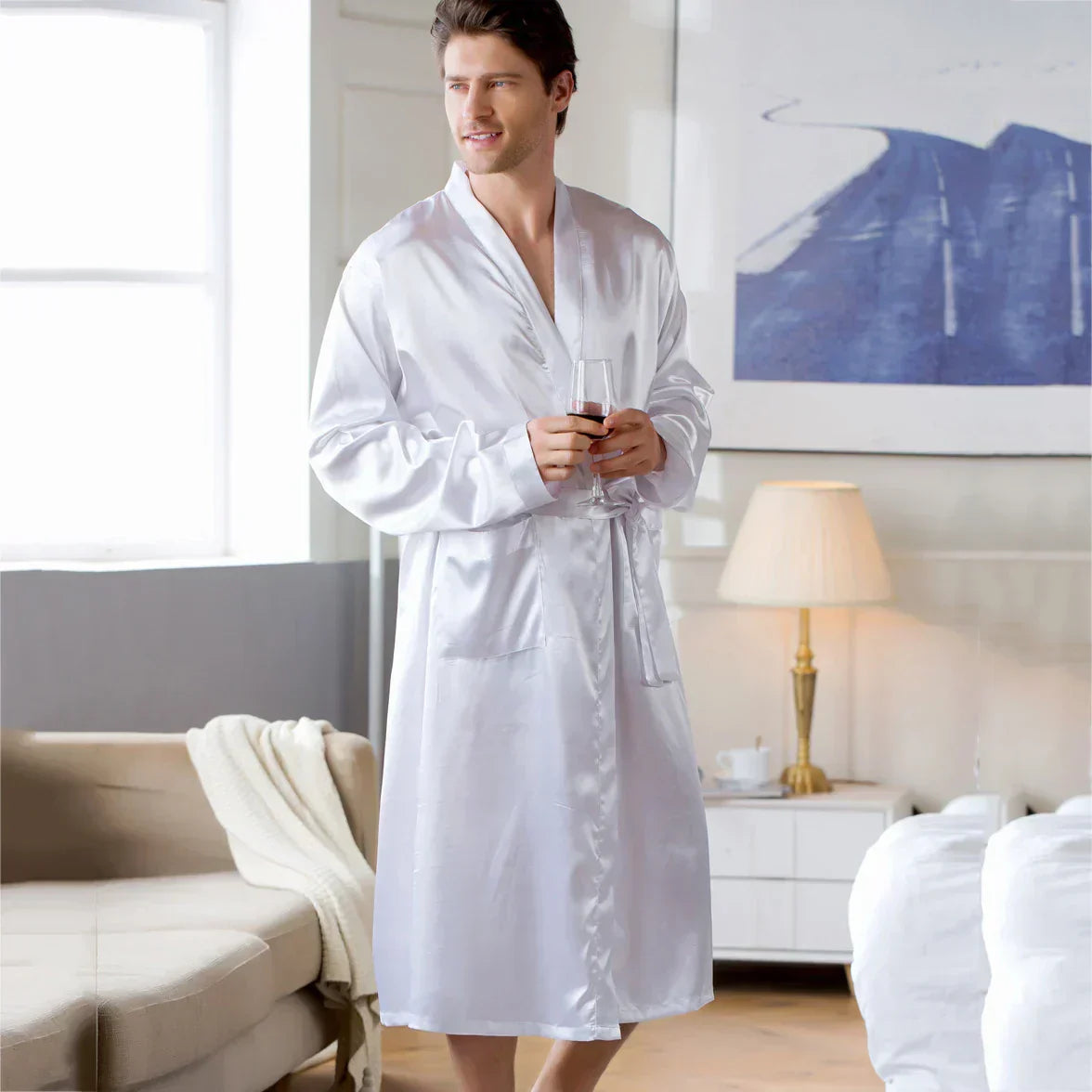 Avelena | RelaxWear Bademantel - Eleganter Satin-Bademantel für Komfort