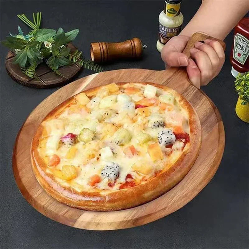 Avelena | Acacia-Holz Pizzaschaufel und Servierbrett mit Griff