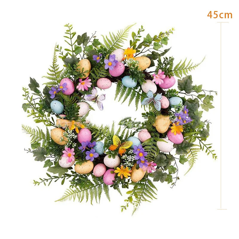 Avelena | 5 Styel Bow Ribbon Ostereierkranz Ostereier Girlande Türornamente Wanddeko Frohe Ostern 2023 Dekor für Zuhause Kinder