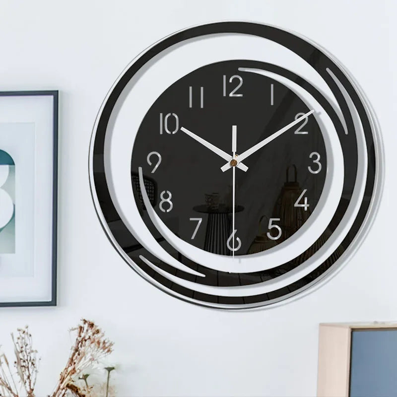 Avelena | Acryl Wanduhr - Skandinavisches Design - Schwarz - Uhr