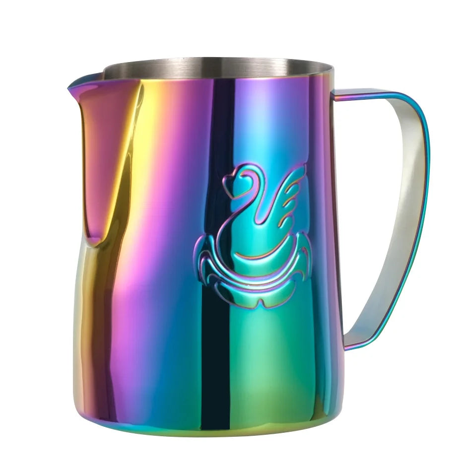 Avelena | 600ml Edelstahl-Kaffeekanne Milchaufschäumer Tasse Sahnebereiter Espresso Latte Art Werkzeug Eleganter Schwan
