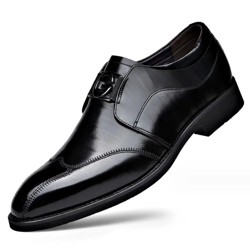 Avelena | Herren Leder Schuhe Stilvolle Herren Schuhe Spitz Oxford Hochzeit Leder Herren Dress Schuhe Gentleman Büro Mann Schuh
