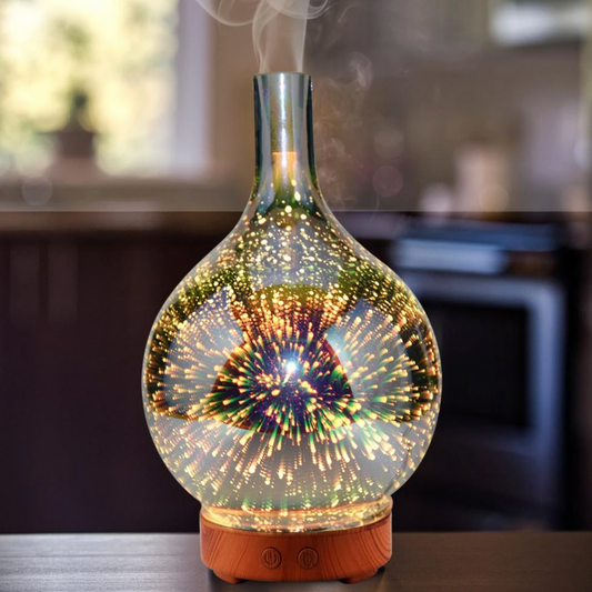 Avelena | AromaBurst 3D Glas Ätherischer Öl Diffusor mit LED-Lichtern