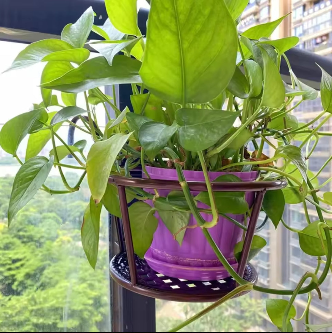 Avelena | 3Pc Über den Balkon BlumenTopfhalter SchwarzNov