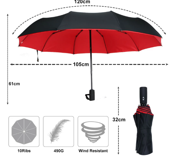 Avelena | Winddichter Sturmregenschirm