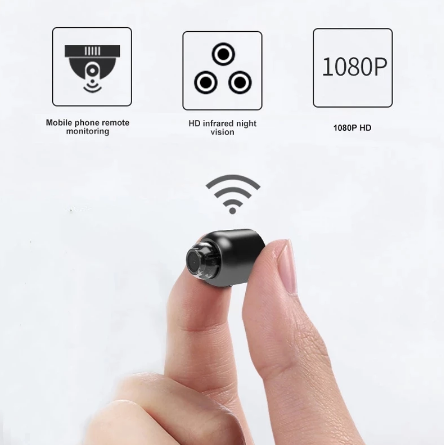 Avelena | Wasserdichte HD Mini-Kamera mit Nachtsicht und Weitwinkelobjektiv IP WiFi 1080P HD 160° Weitwinkel