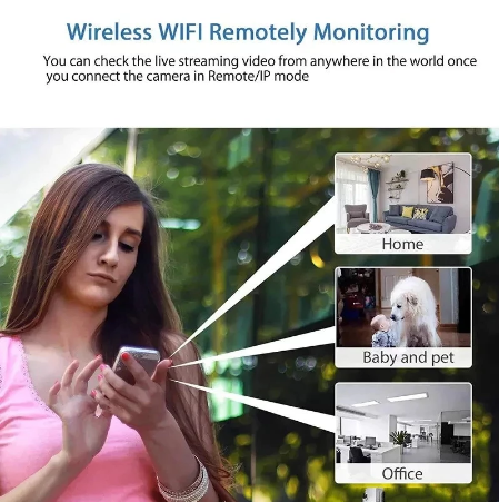 Avelena | Wasserdichte HD Mini-Kamera mit Nachtsicht und Weitwinkelobjektiv IP WiFi 1080P HD 160° Weitwinkel
